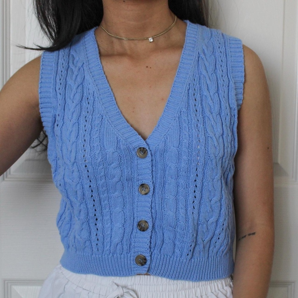Forever 21 Light Blue Knit Vest